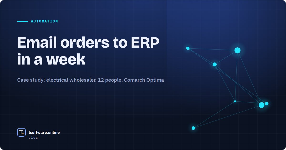 Cover: Email orders to ERP in a week